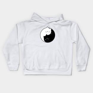 Yin Yang Cats Black And White Kids Hoodie